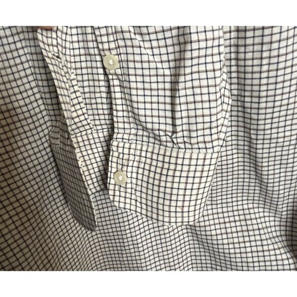 Ralph Lauren 100% Cotton XLT Black Brown & White Checkered Long Sleeve Button Do - Picture 13 of 14